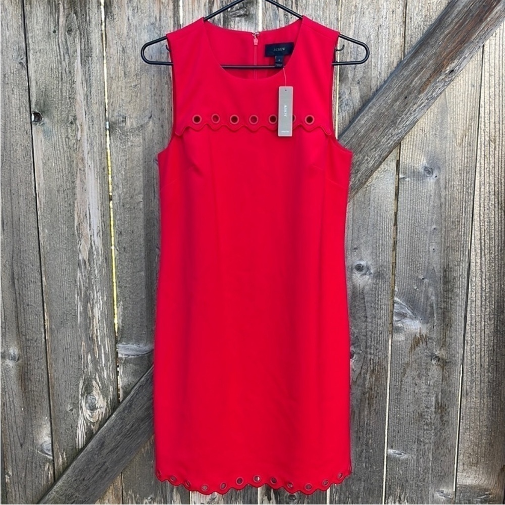 NWT J. Crew Red Grommet Dress Size 4